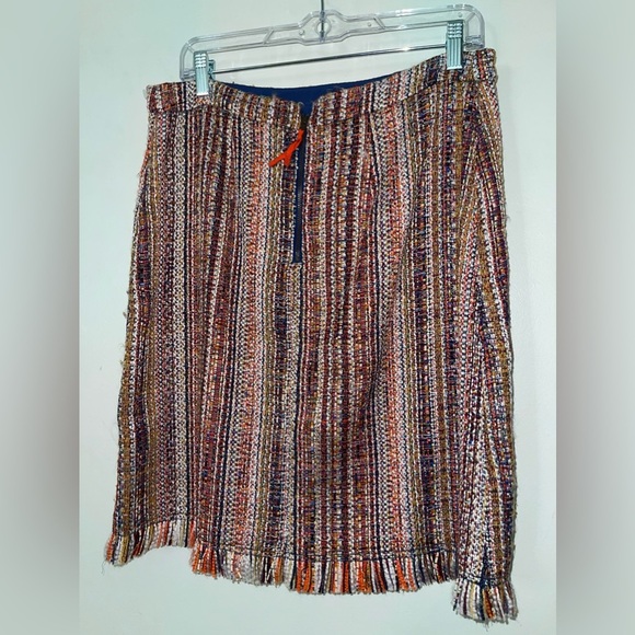 Anthropologie Maeve Zaira Multi colored Tweed Fringe Skirt - Picture 6 of 12